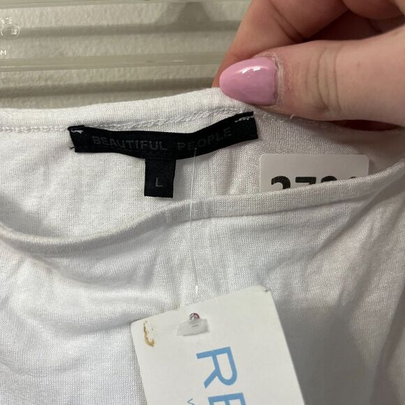 Beautiful People Womens White Maxi Skirt Large Viscose Casual Pull On Stretchy - Picture 4 of 9